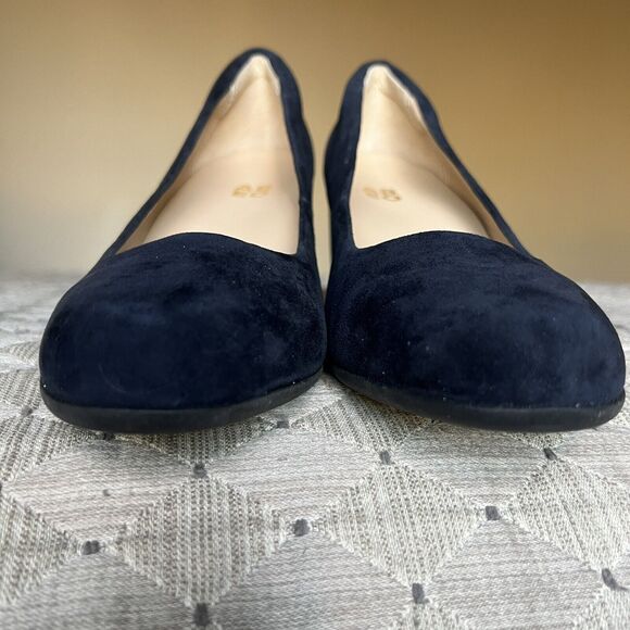 ABEO Tempo Navy Blue Suede Block Heel Classic Pumps Minimalist Women’s 9 - Picture 10 of 15